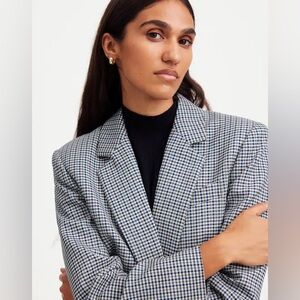 Madewell Kline Blazer in Houndstooth Black/Blue/White